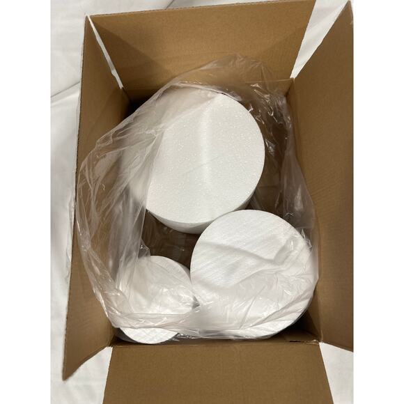NEW 3 Tier Round Styrofoam Cake Dummies Set,, 12 Inch Tall, White Fake Cake - Picture 3 of 3